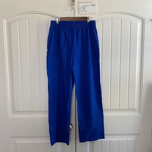 B Scrubs Womens Scrub Pull-On Pants Elastic Waist Straight Leg, Royal Blue SZ L